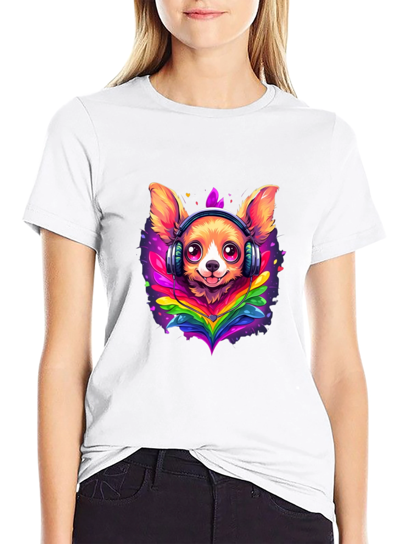 Dog DJ Tee: Cute Chihuahua with Headphones T-Shirt