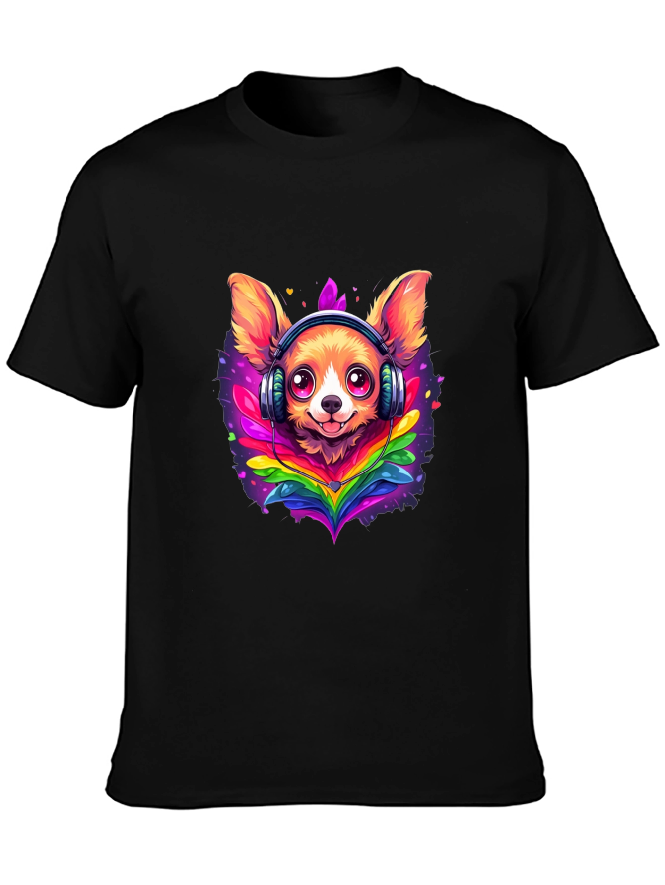 Dog DJ Tee: Cute Chihuahua with Headphones T-Shirt