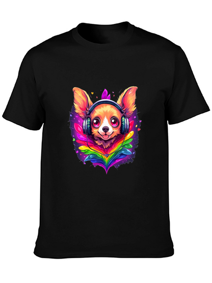 Dog DJ Tee: Cute Chihuahua with Headphones T-Shirt