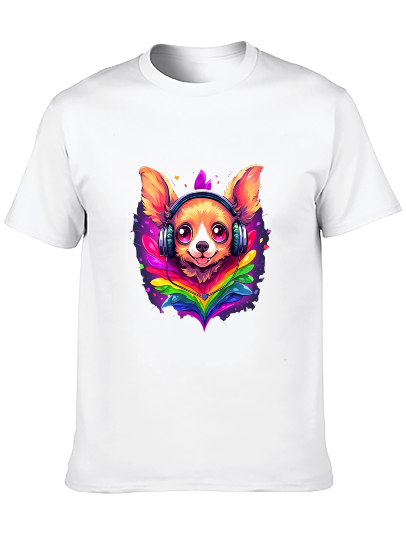 Dog DJ Tee: Cute Chihuahua with Headphones T-Shirt
