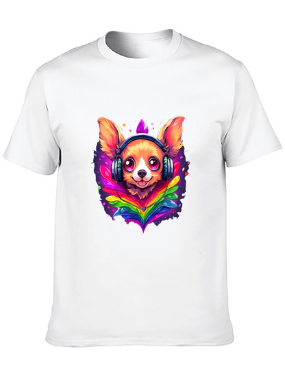Dog DJ Tee: Cute Chihuahua with Headphones T-Shirt