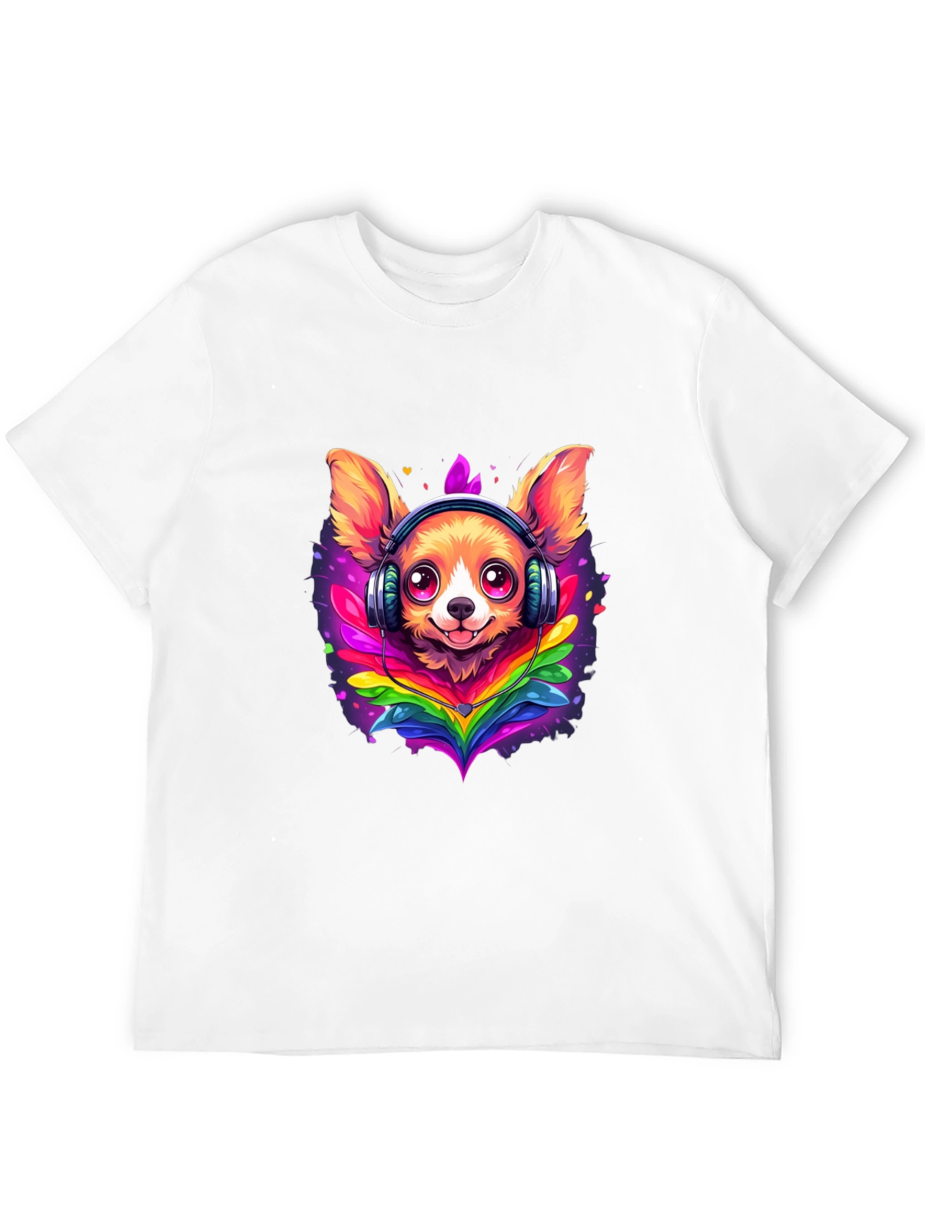 Dog DJ Tee: Cute Chihuahua with Headphones T-Shirt