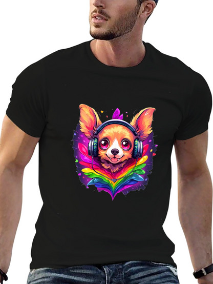 Dog DJ Tee: Cute Chihuahua with Headphones T-Shirt