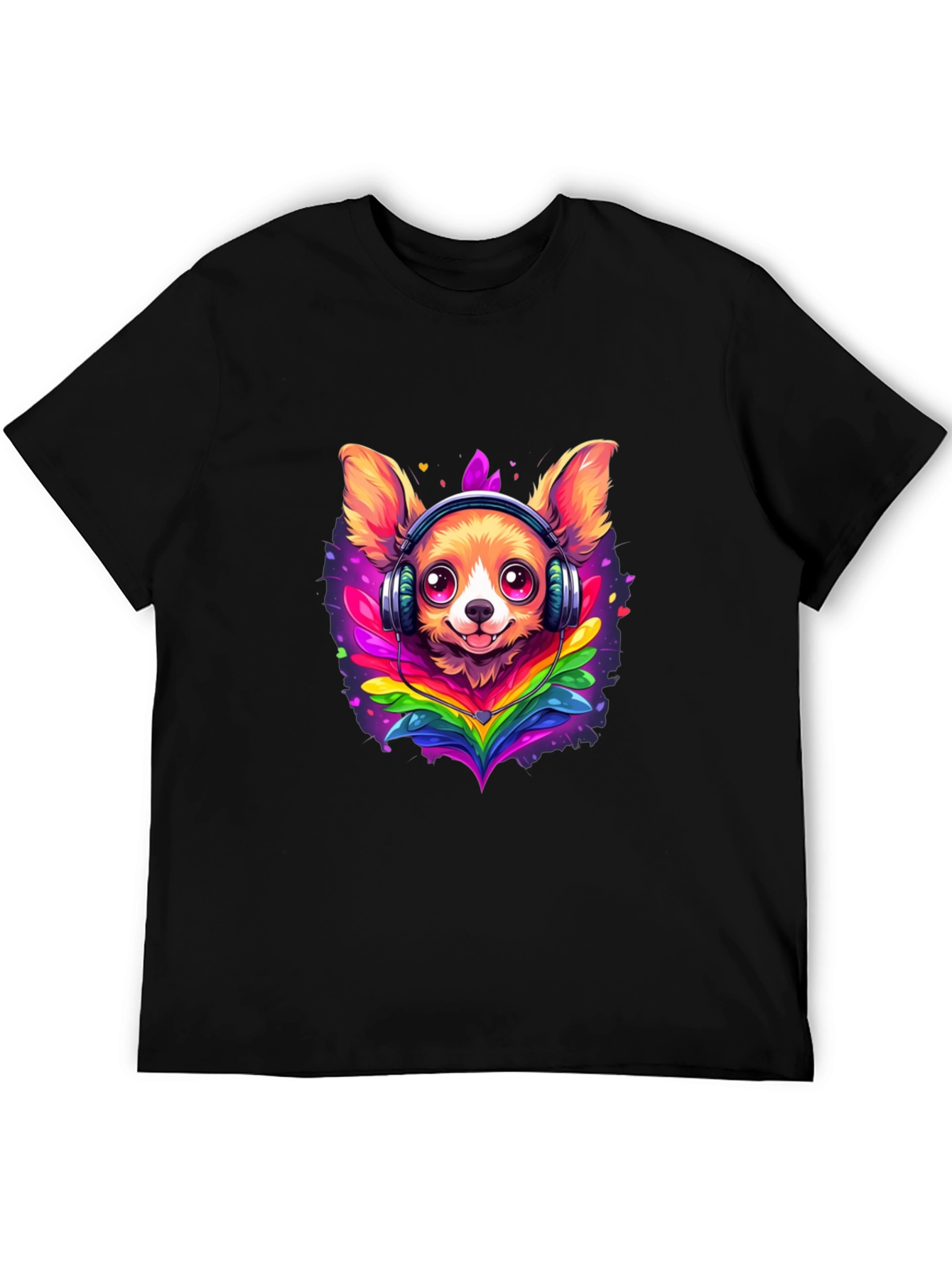 Dog DJ Tee: Cute Chihuahua with Headphones T-Shirt