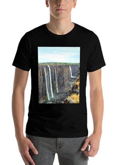 Waterfall Graphic Print T-Shirt - Black
