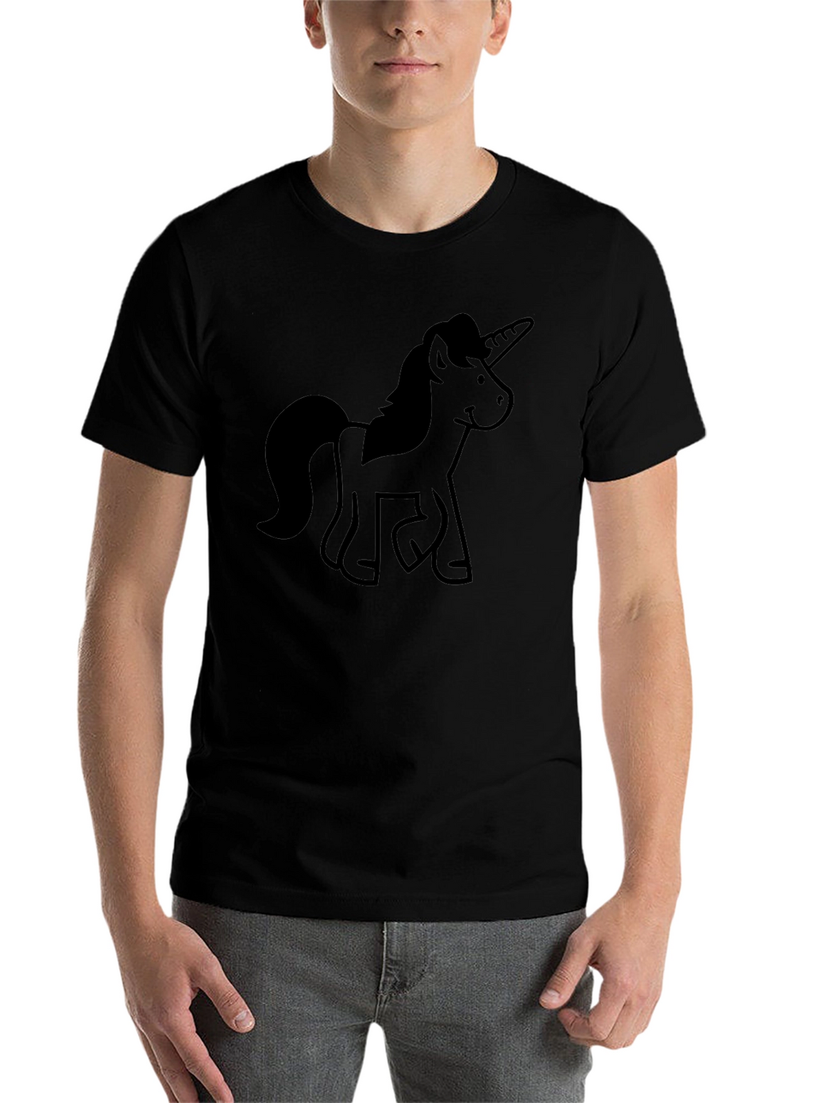 Unicorn Graphic Black T-Shirt