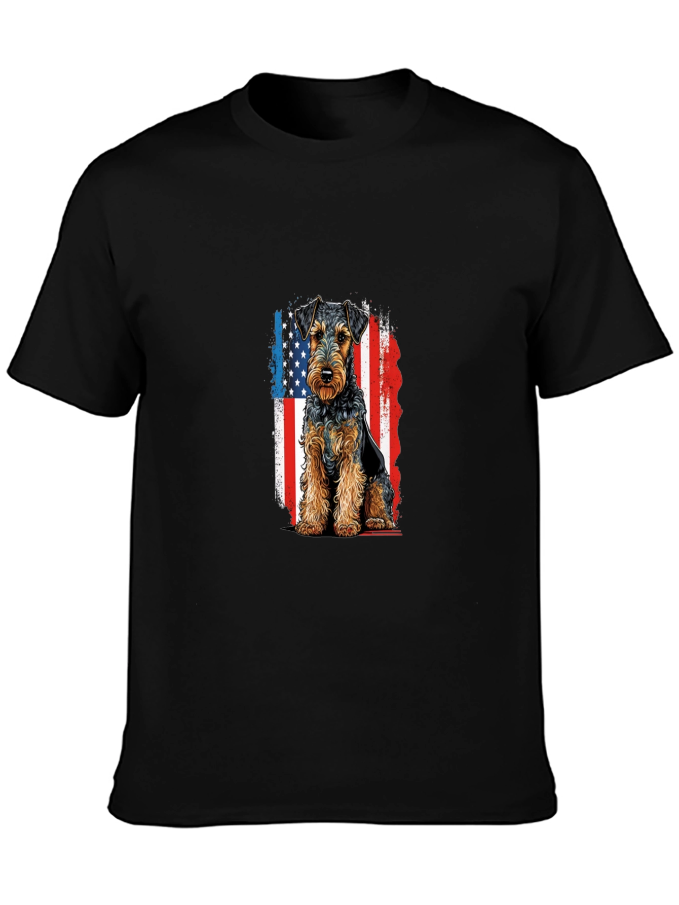 Patriotic Welsh Terrier T-Shirt - USA Flag Dog Tee
