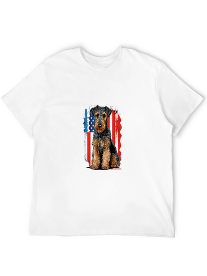 Patriotic Welsh Terrier T-Shirt - USA Flag Dog Tee