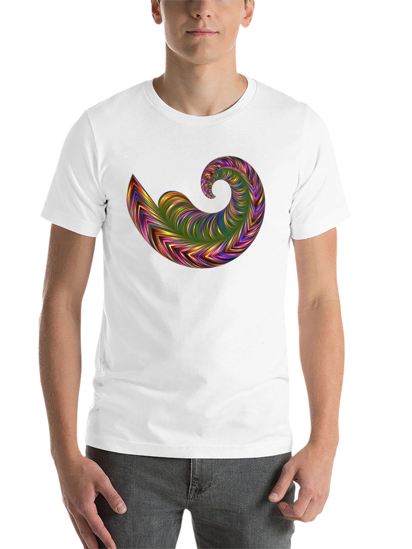 Abstract Swirl Graphic Tee - Bold Black