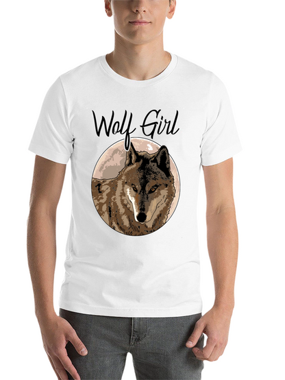 Wolf Girl Graphic Tee - Black Cotton T-Shirt