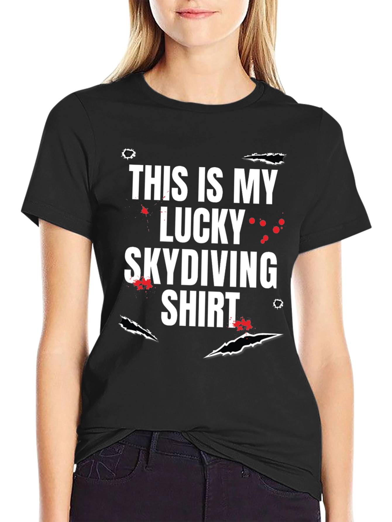 Lucky Skydiving T-Shirt - Funny Graphic Tee