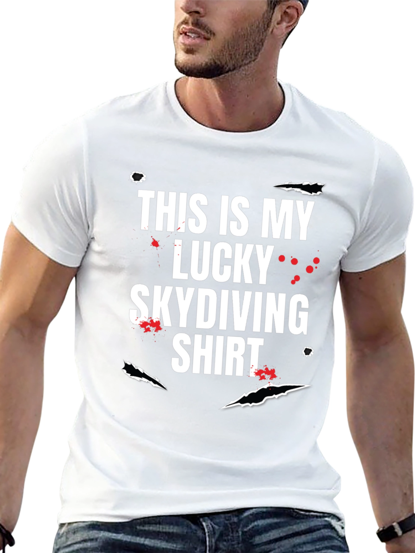 Lucky Skydiving T-Shirt - Funny Graphic Tee