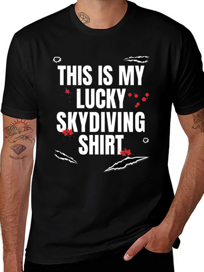 Lucky Skydiving T-Shirt - Funny Graphic Tee