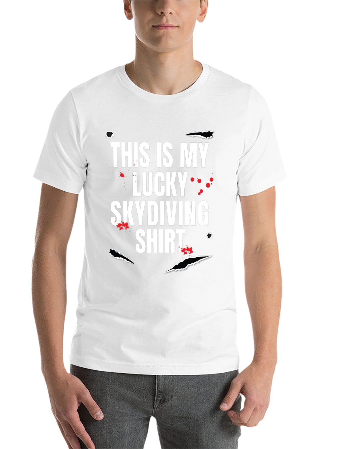 Lucky Skydiving T-Shirt - Funny Graphic Tee