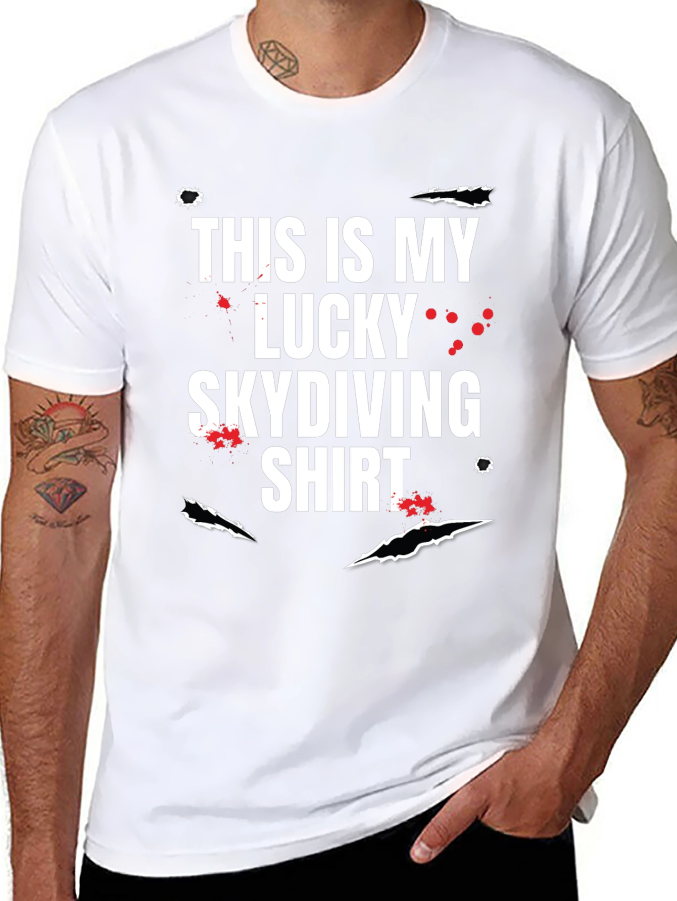 Lucky Skydiving T-Shirt - Funny Graphic Tee