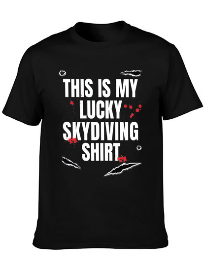 Lucky Skydiving T-Shirt - Funny Graphic Tee