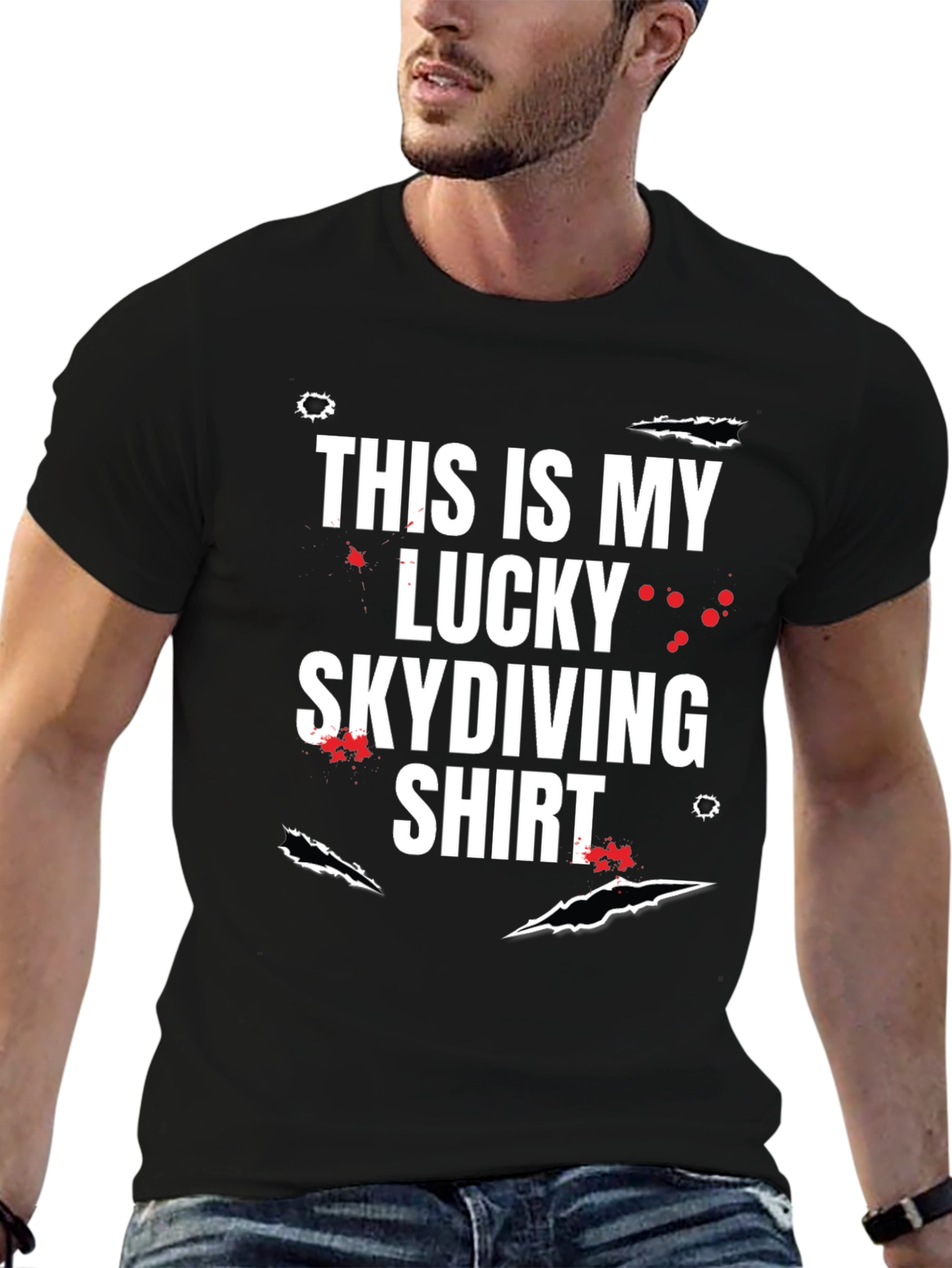 Lucky Skydiving T-Shirt - Funny Graphic Tee