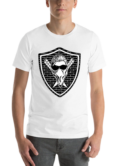 Cool Skull Shield Graphic Black T-Shirt
