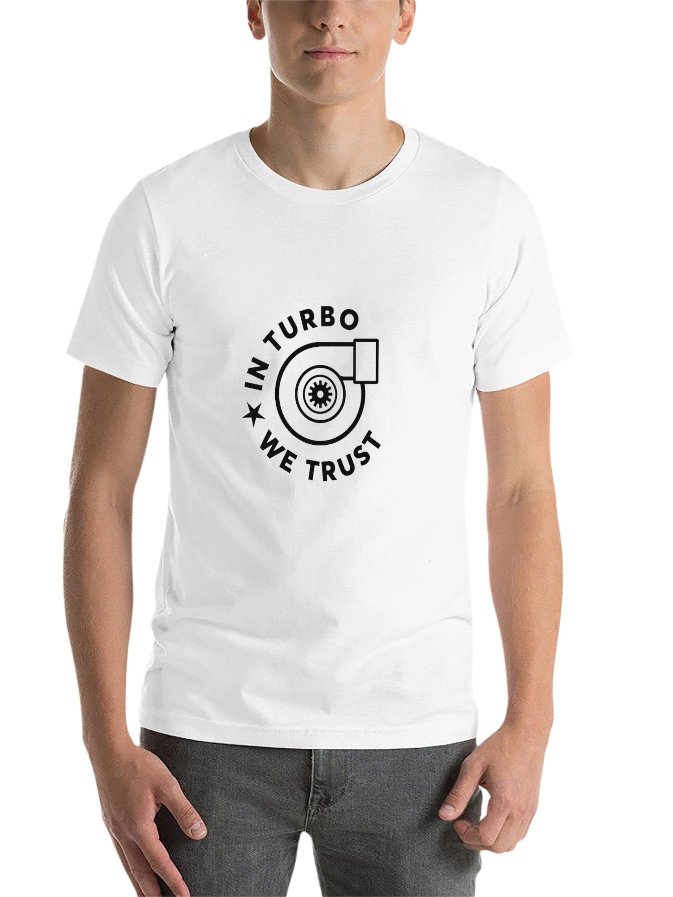 In Turbo We Trust Black Graphic Tee