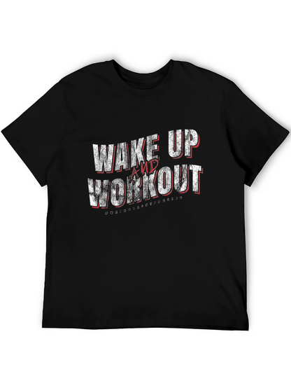 Wake Up and Workout Graphic Tee - Black