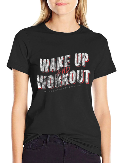 Wake Up and Workout Graphic Tee - Black