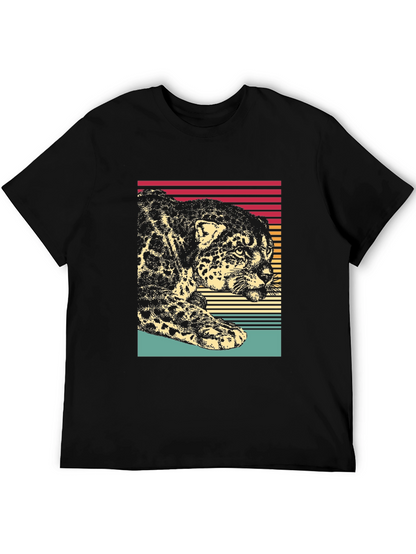 Retro Jaguar Graphic Tee - Black Cotton Blend