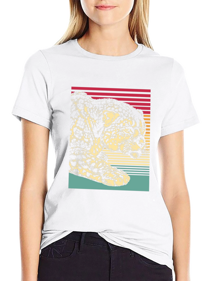 Retro Jaguar Graphic Tee - Black Cotton Blend
