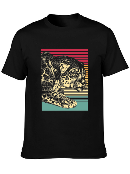 Retro Jaguar Graphic Tee - Black Cotton Blend