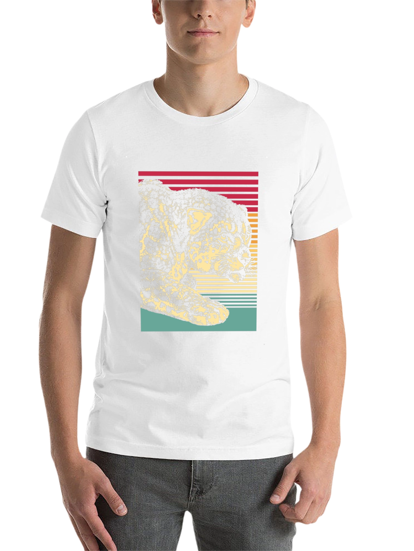 Retro Jaguar Graphic Tee - Black Cotton Blend