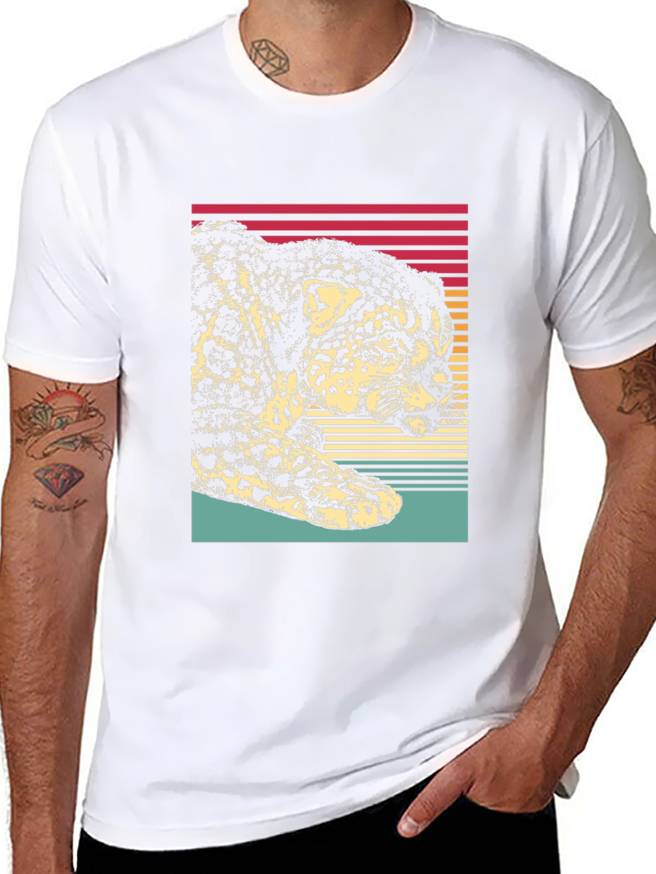 Retro Jaguar Graphic Tee - Black Cotton Blend
