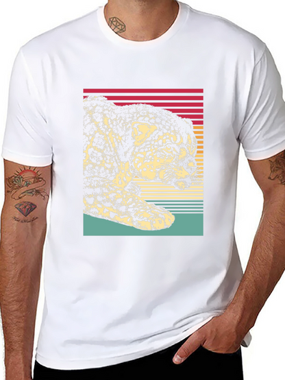 Retro Jaguar Graphic Tee - Black Cotton Blend