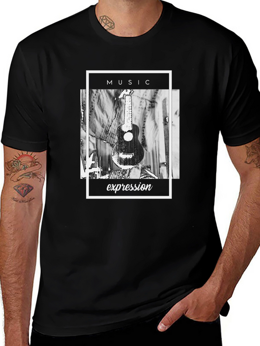 Music Expression Graphic Tee - Black Cotton