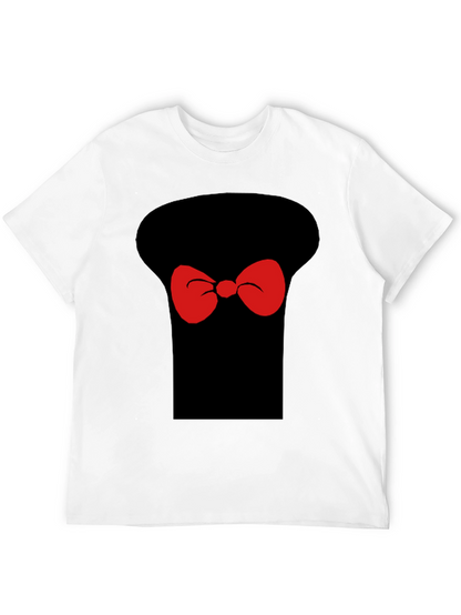 Whimsical Bow Tie Graphic T-Shirt - Casual Black Tee