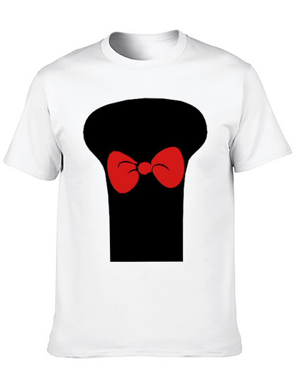 Whimsical Bow Tie Graphic T-Shirt - Casual Black Tee