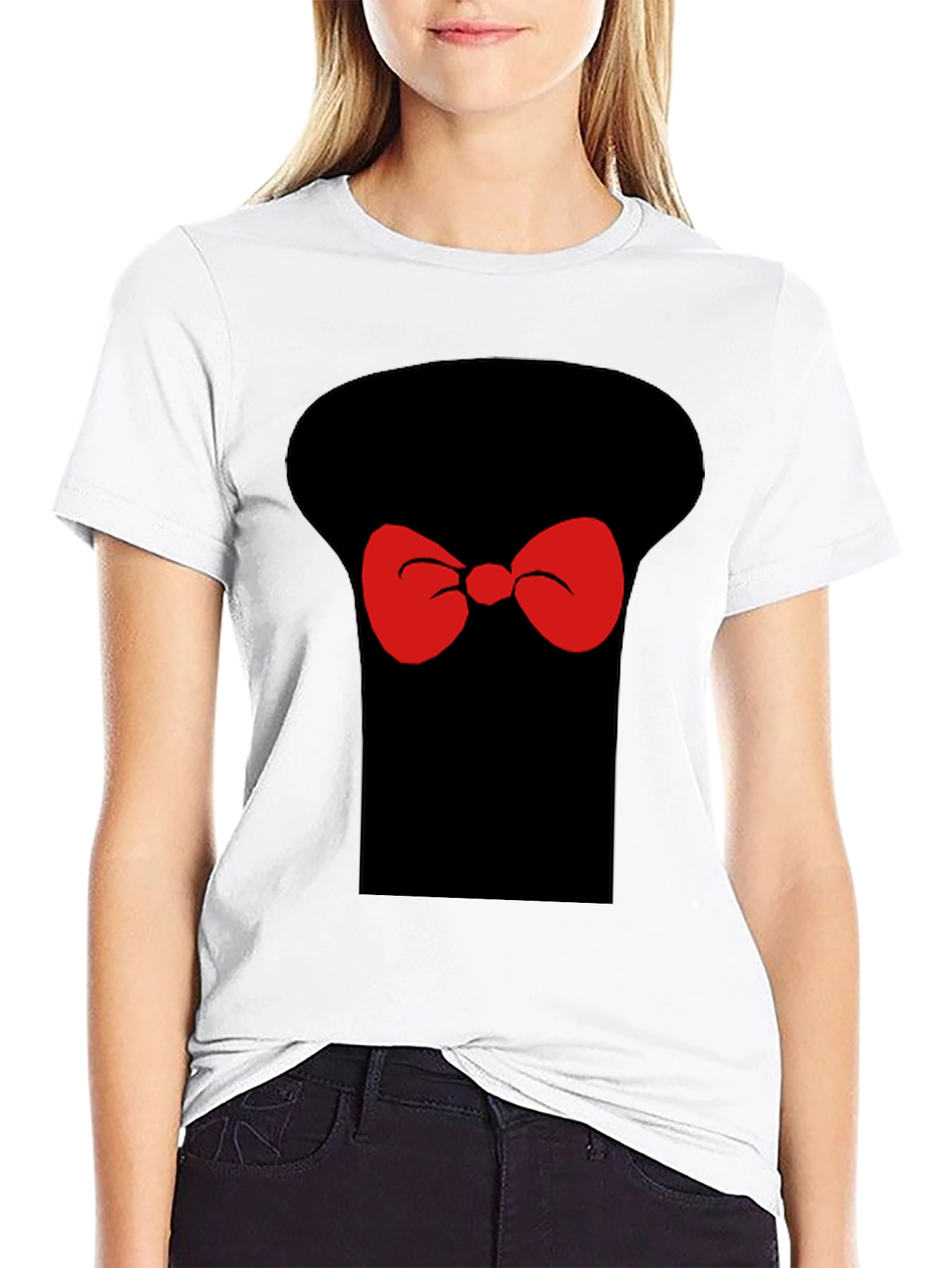 Whimsical Bow Tie Graphic T-Shirt - Casual Black Tee