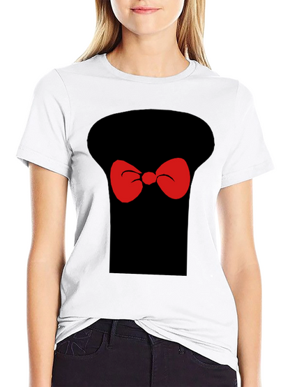 Whimsical Bow Tie Graphic T-Shirt - Casual Black Tee