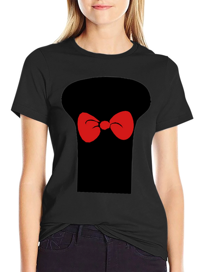 Whimsical Bow Tie Graphic T-Shirt - Casual Black Tee