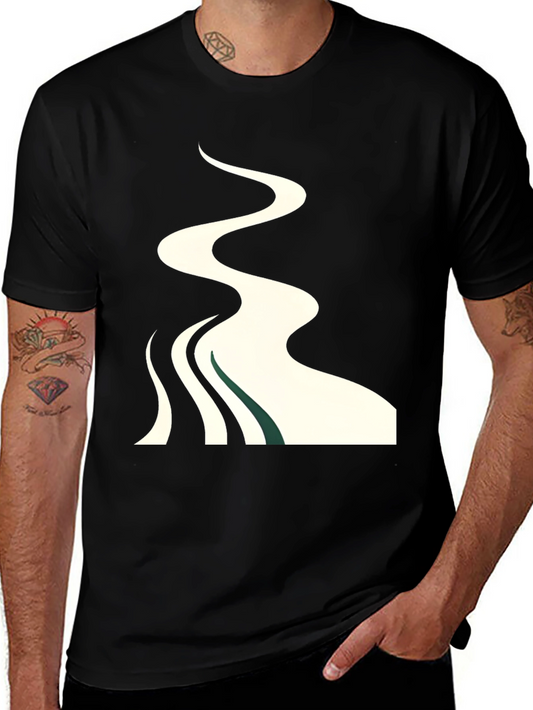 Abstract River Graphic T-Shirt - Stylish Casual Wear