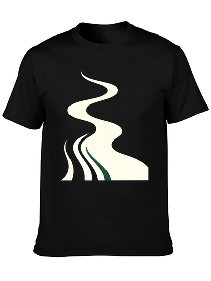 Abstract River Graphic T-Shirt - Stylish Casual Wear