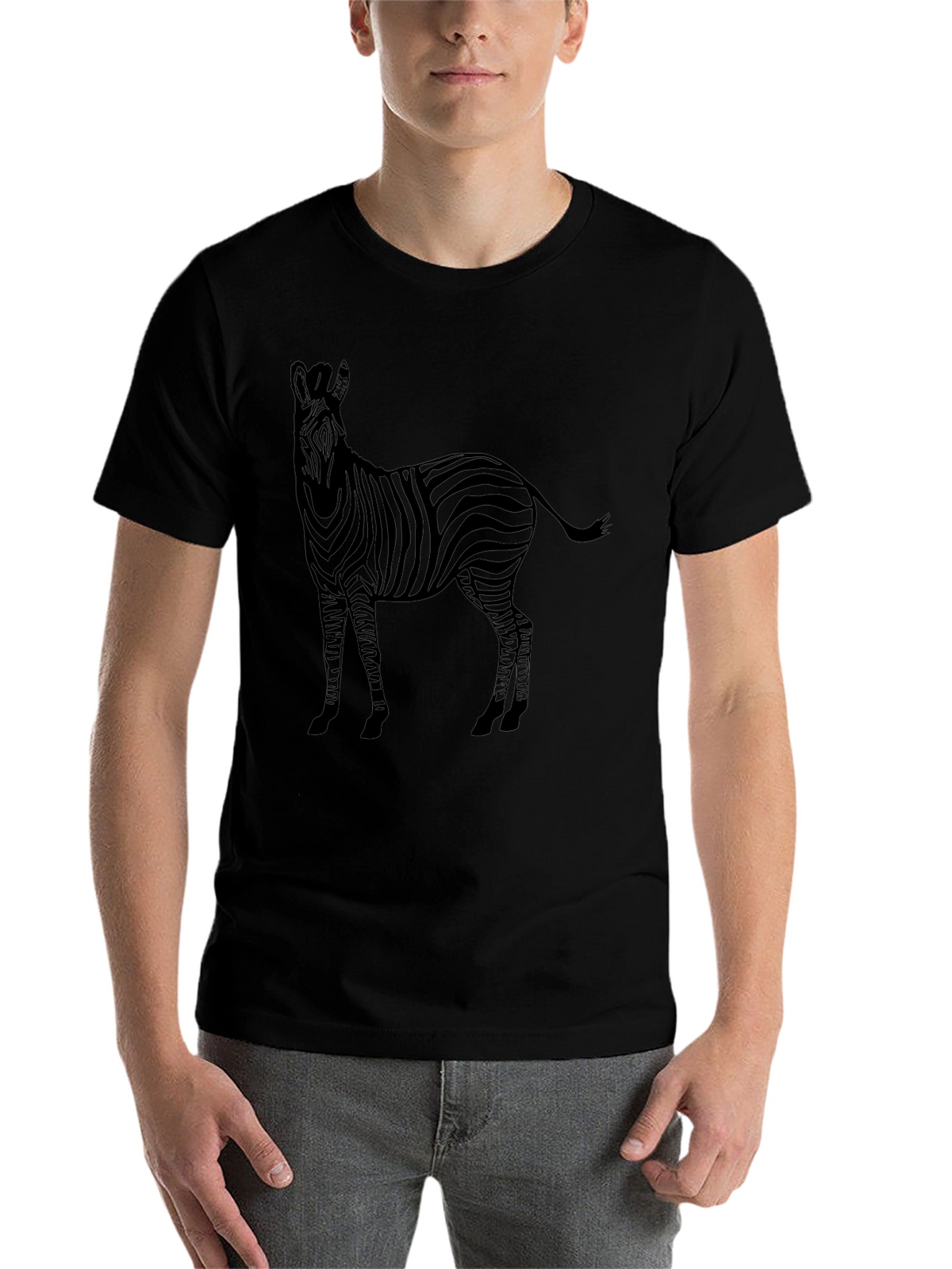 Zebra Print Black T-Shirt - Stylish Animal Tee