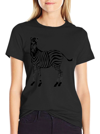 Zebra Print Black T-Shirt - Stylish Animal Tee