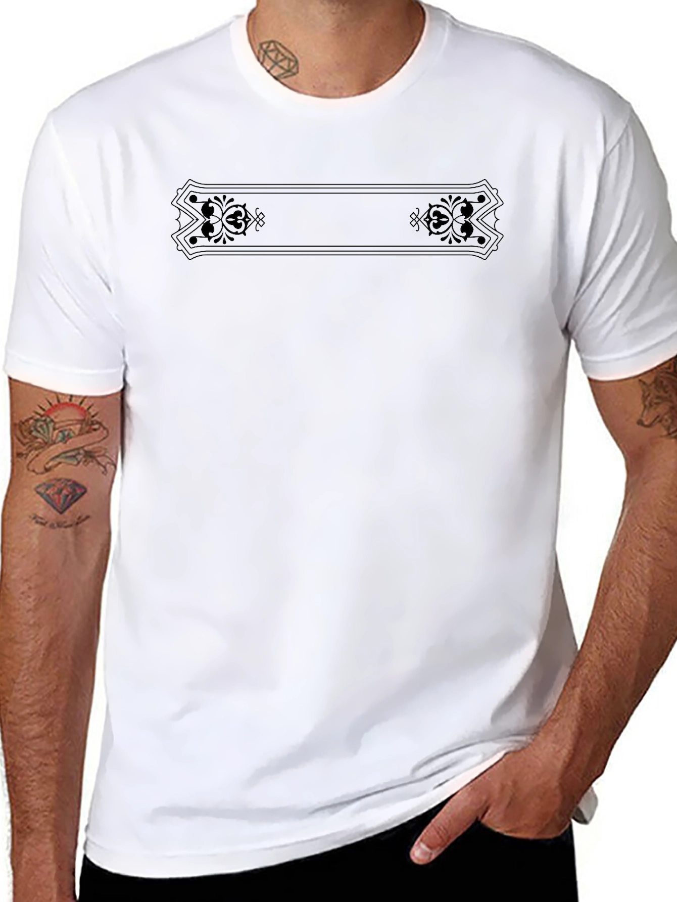 Mens Black Graphic Tee Shirt
