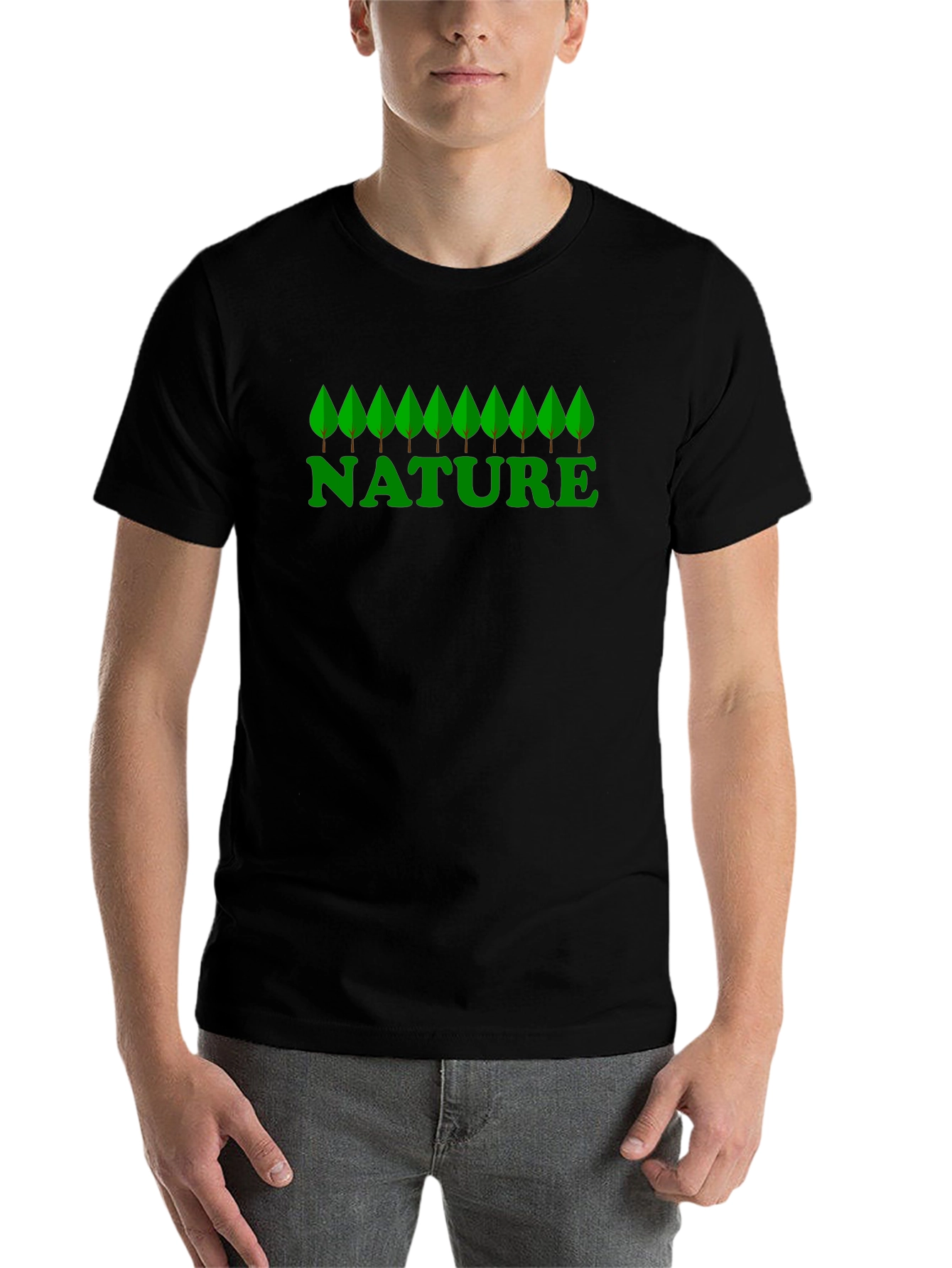 Nature Graphic Print Black T-Shirt
