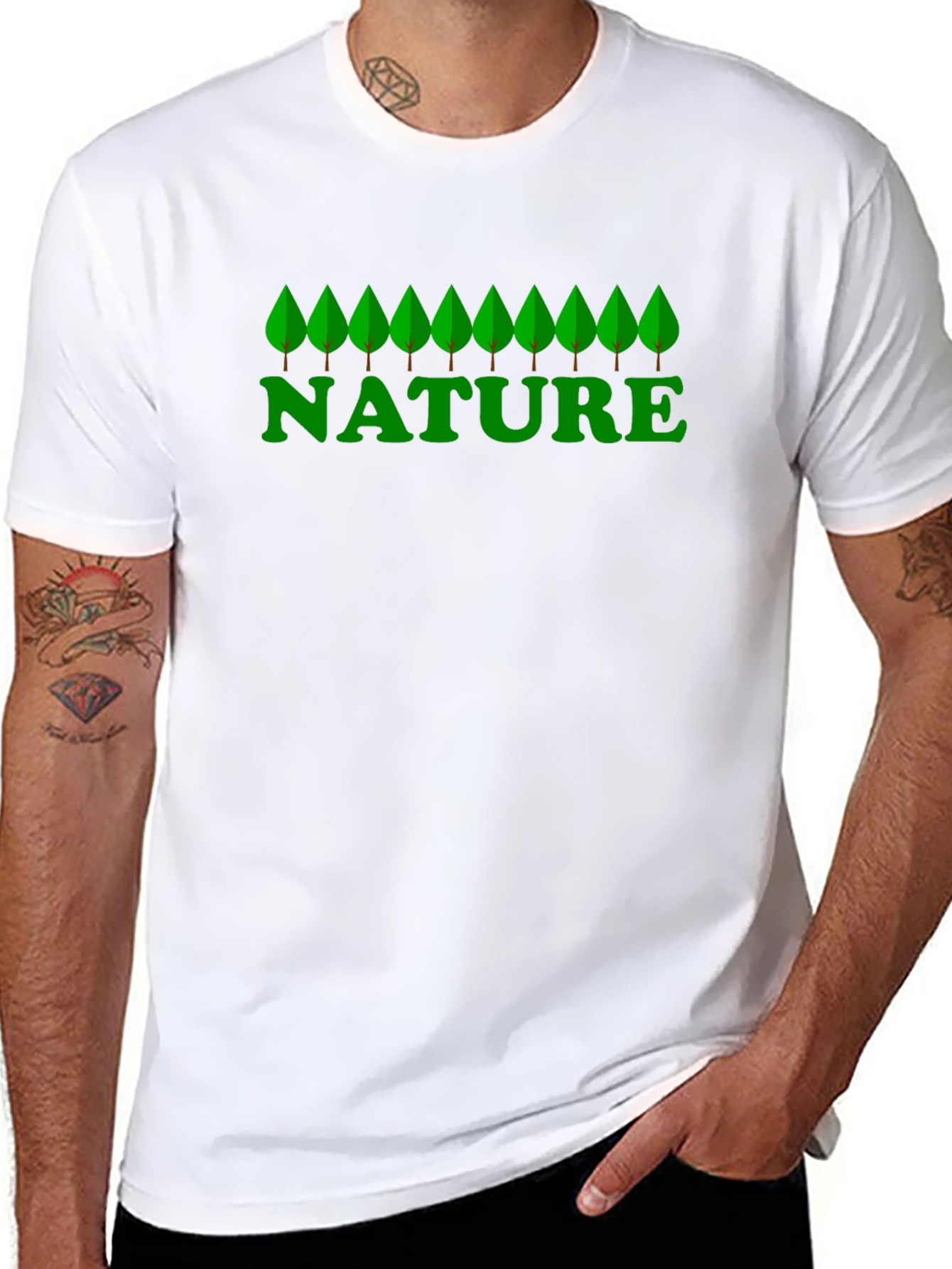 Nature Graphic Print Black T-Shirt