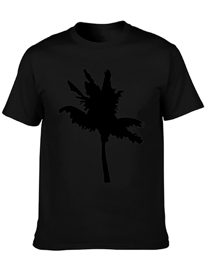 Mens Black Palm Tree Graphic T-Shirt