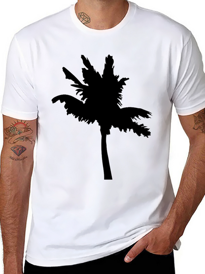 Mens Black Palm Tree Graphic T-Shirt