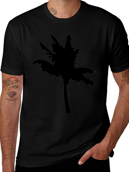Mens Black Palm Tree Graphic T-Shirt