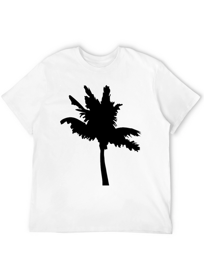 Mens Black Palm Tree Graphic T-Shirt