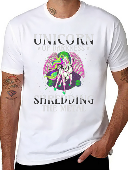 Unicorn of Darkness Shredding Metal T-Shirt