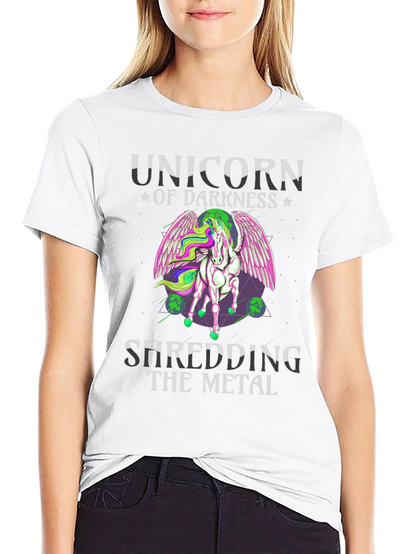 Unicorn of Darkness Shredding Metal T-Shirt